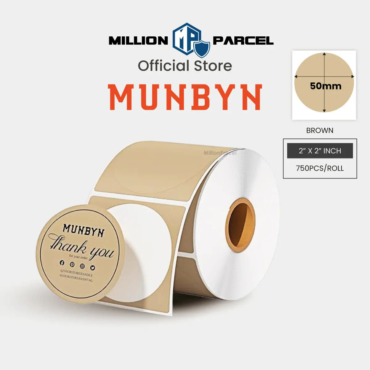 MUNBYN Rectangle Thermal Label | Circle Label | Holographic Label - MillionParcel