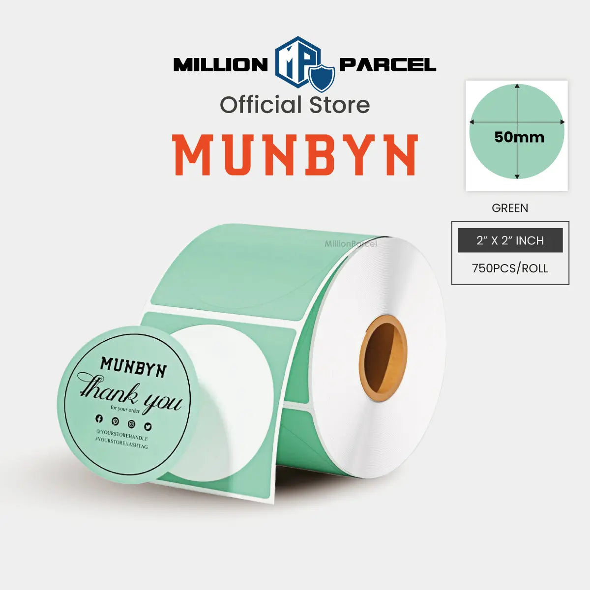 MUNBYN Rectangle Thermal Label | Circle Label | Holographic Label - MillionParcel