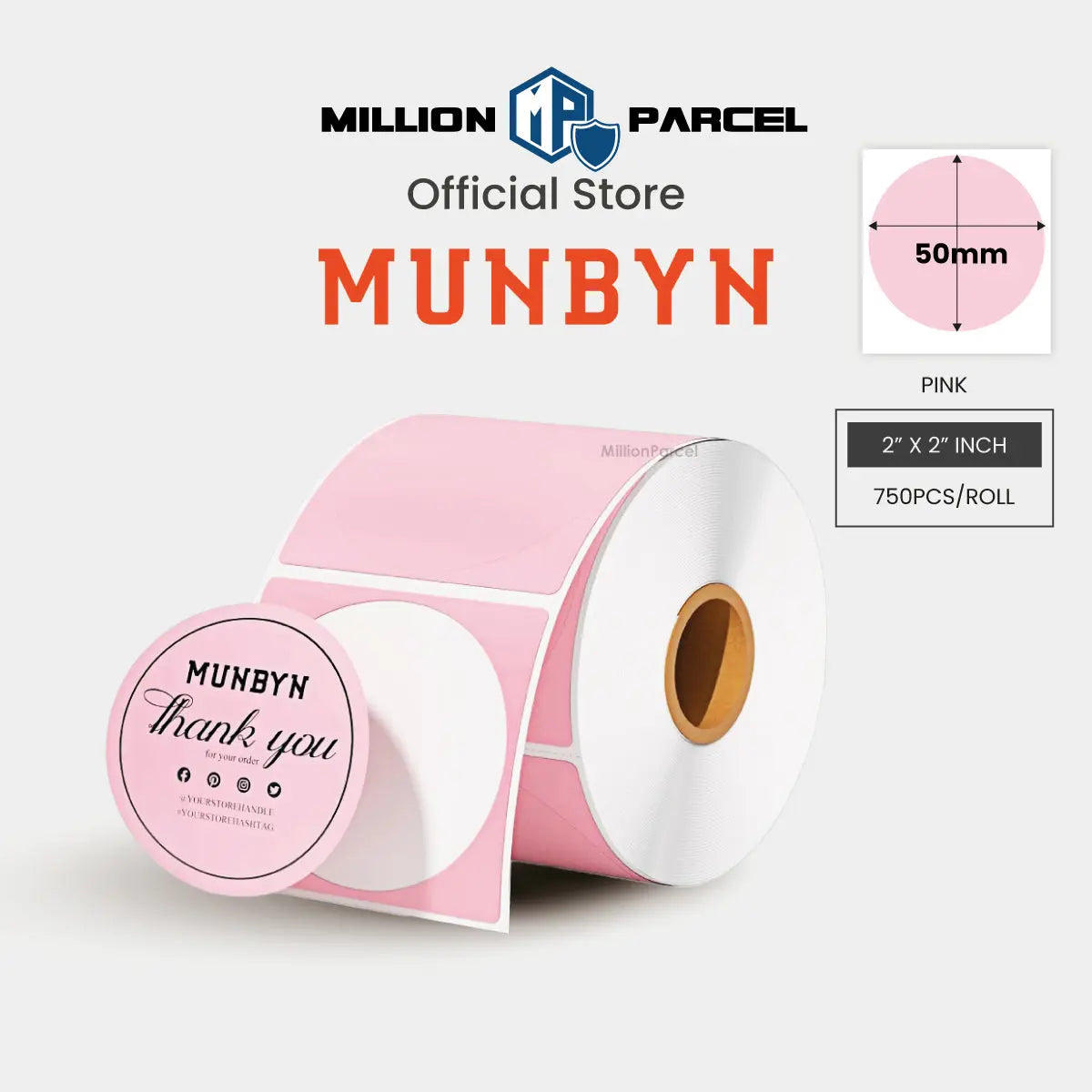 MUNBYN Rectangle Thermal Label | Circle Label | Holographic Label - MillionParcel