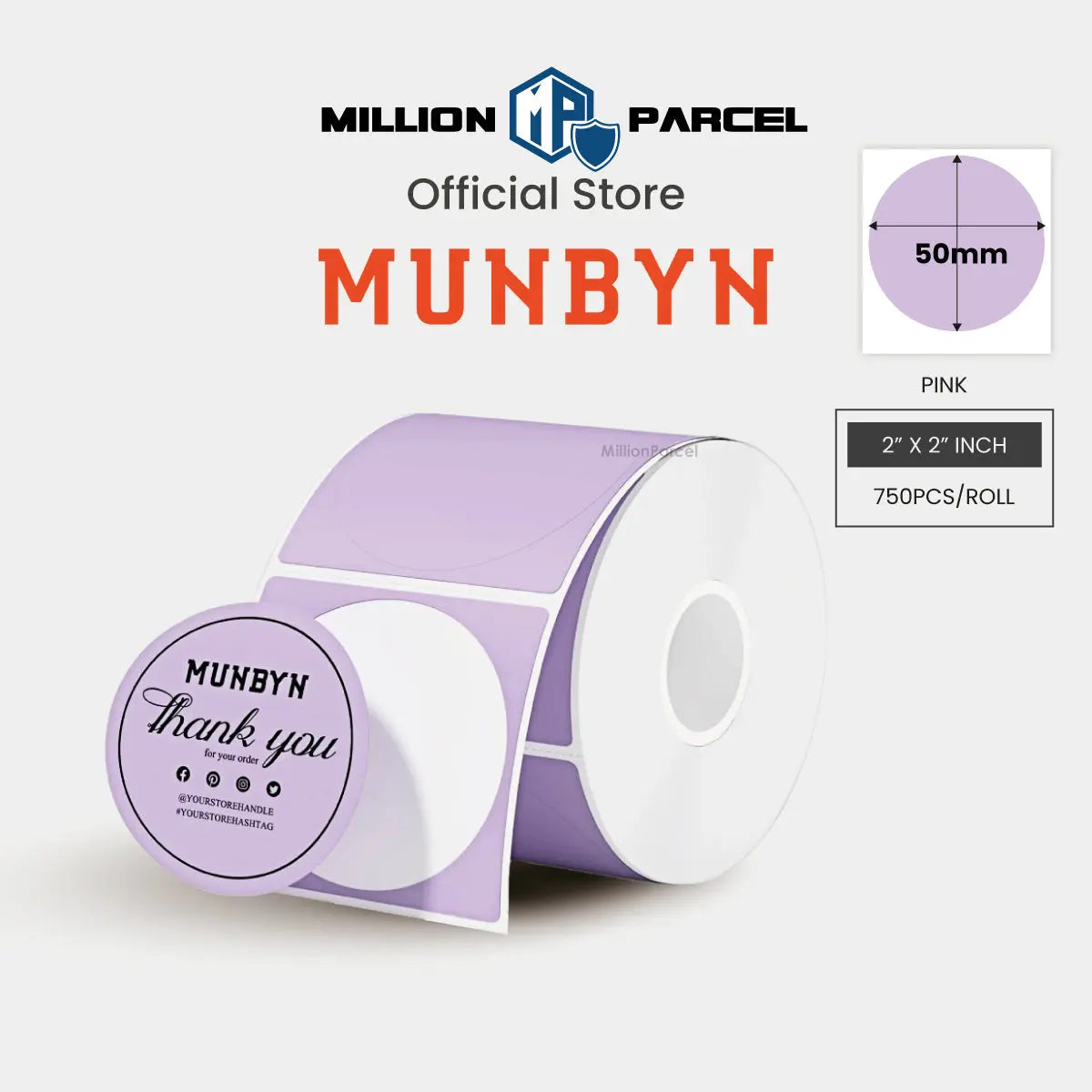MUNBYN Rectangle Thermal Label | Circle Label | Holographic Label - MillionParcel