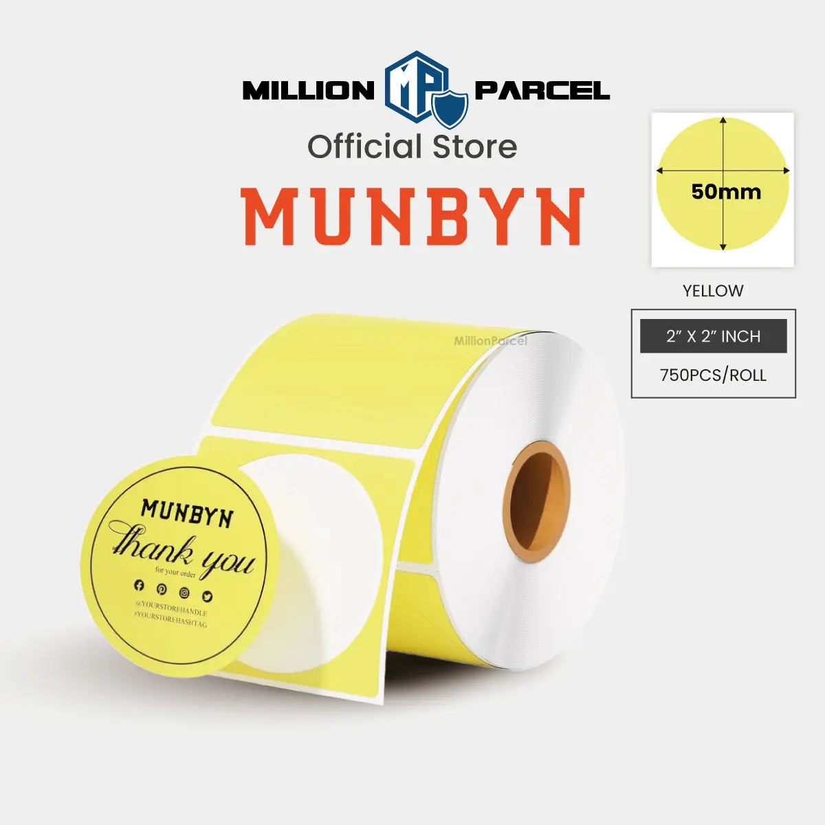 MUNBYN Rectangle Thermal Label | Circle Label | Holographic Label - MillionParcel
