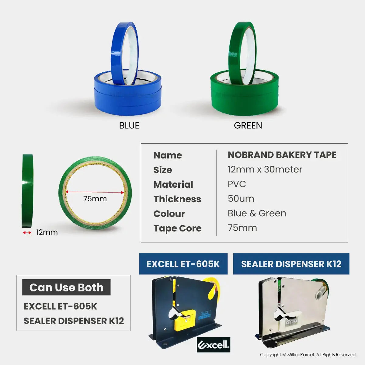 NICHIBAN Plastic Bag Sealer Tape | Bakery Tape - MillionParcel