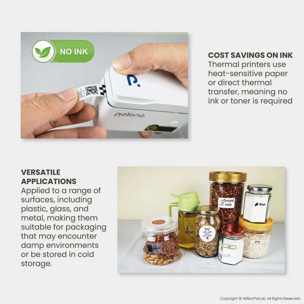 Nelko P21 & Polono P31S White Paper Sticker | Waterproof and Tear-proof Label - MillionParcel