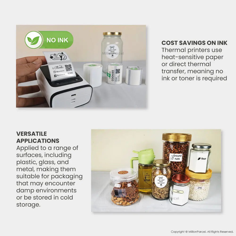 Nelko PM220 Thermal Label Printing Paper | Waterproof, Oilproof and Tearproof Label - MillionParcel