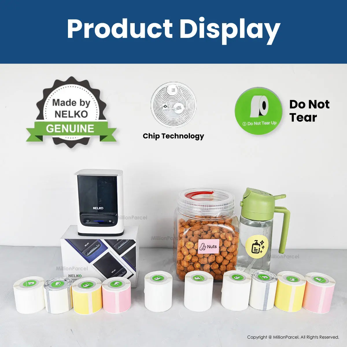 Nelko PM220 Thermal Label Printing Paper | Waterproof, Oilproof and Tearproof Label - MillionParcel