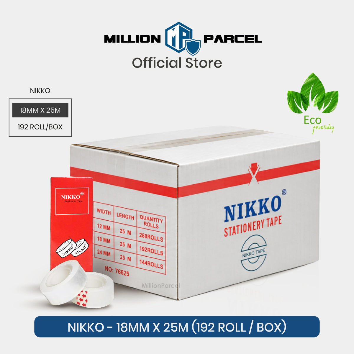 Nikko & White Clear Transparent Stationery Tape – 18mm & 24mm x 25m