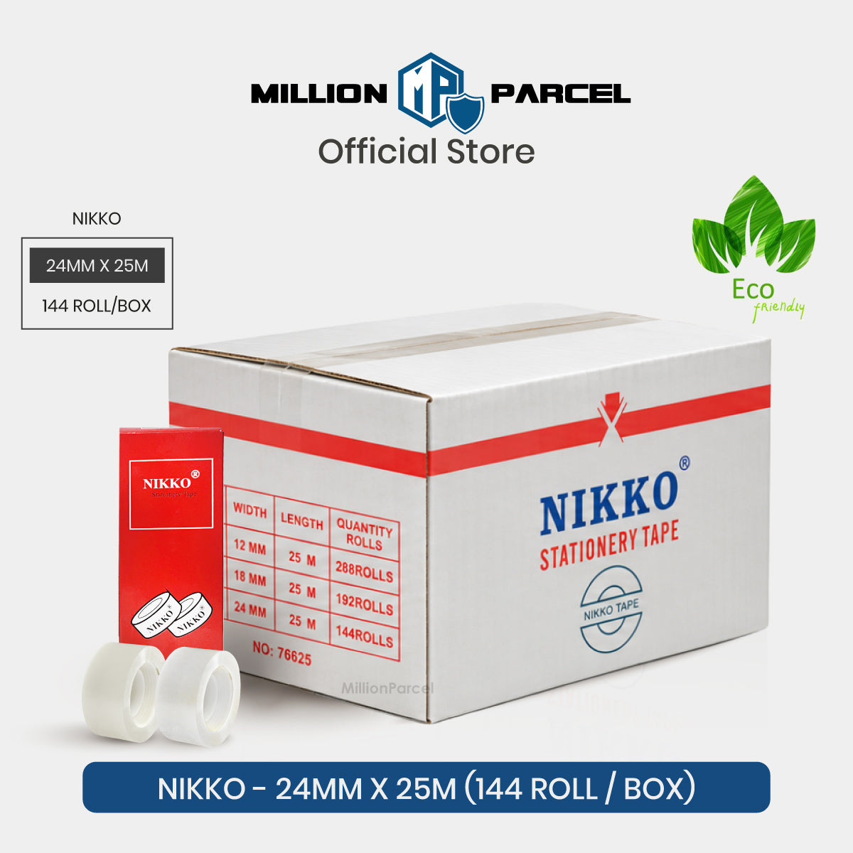 Nikko & White Clear Transparent Stationery Tape – 18mm & 24mm x 25m