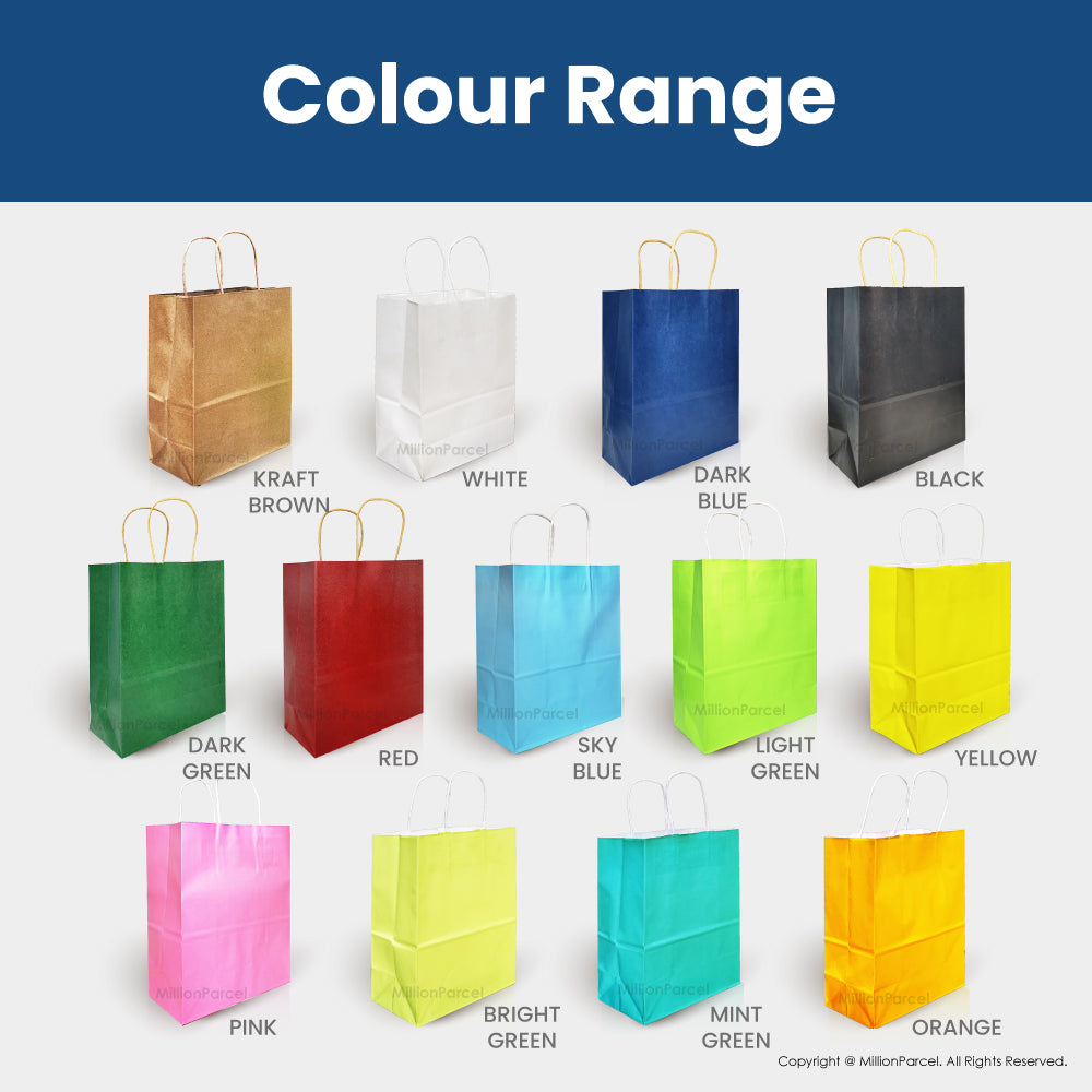 Kraft Paper Bag with Twisted Handle | Colour Paper Bag - MillionParcel