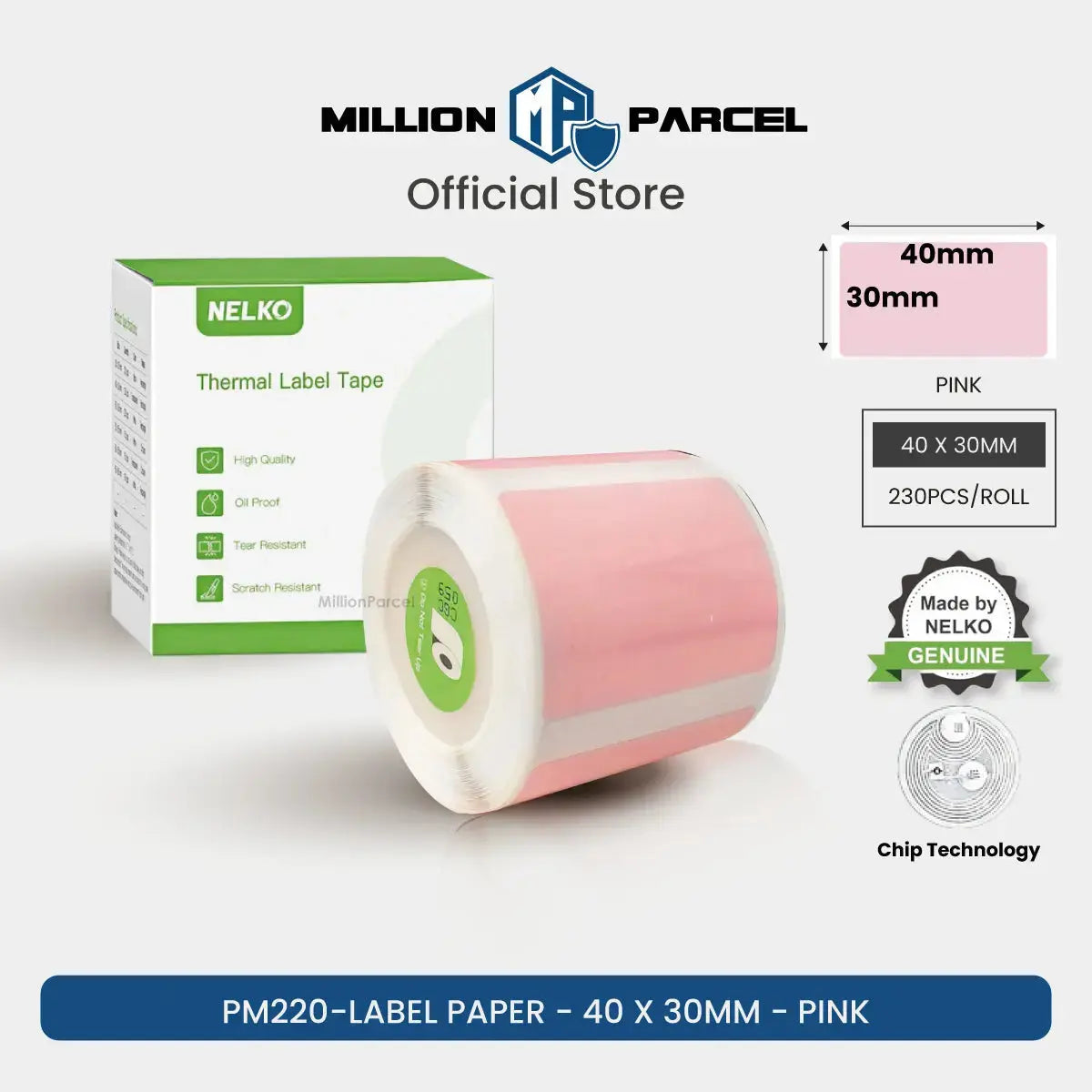 Nelko PM220 Thermal Label Printing Paper | Waterproof, Oilproof and Tearproof Label - MillionParcel