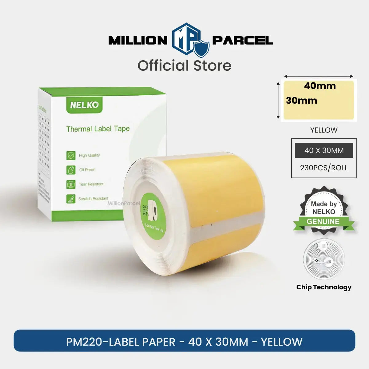 Nelko PM220 Thermal Label Printing Paper | Waterproof, Oilproof and Tearproof Label - MillionParcel