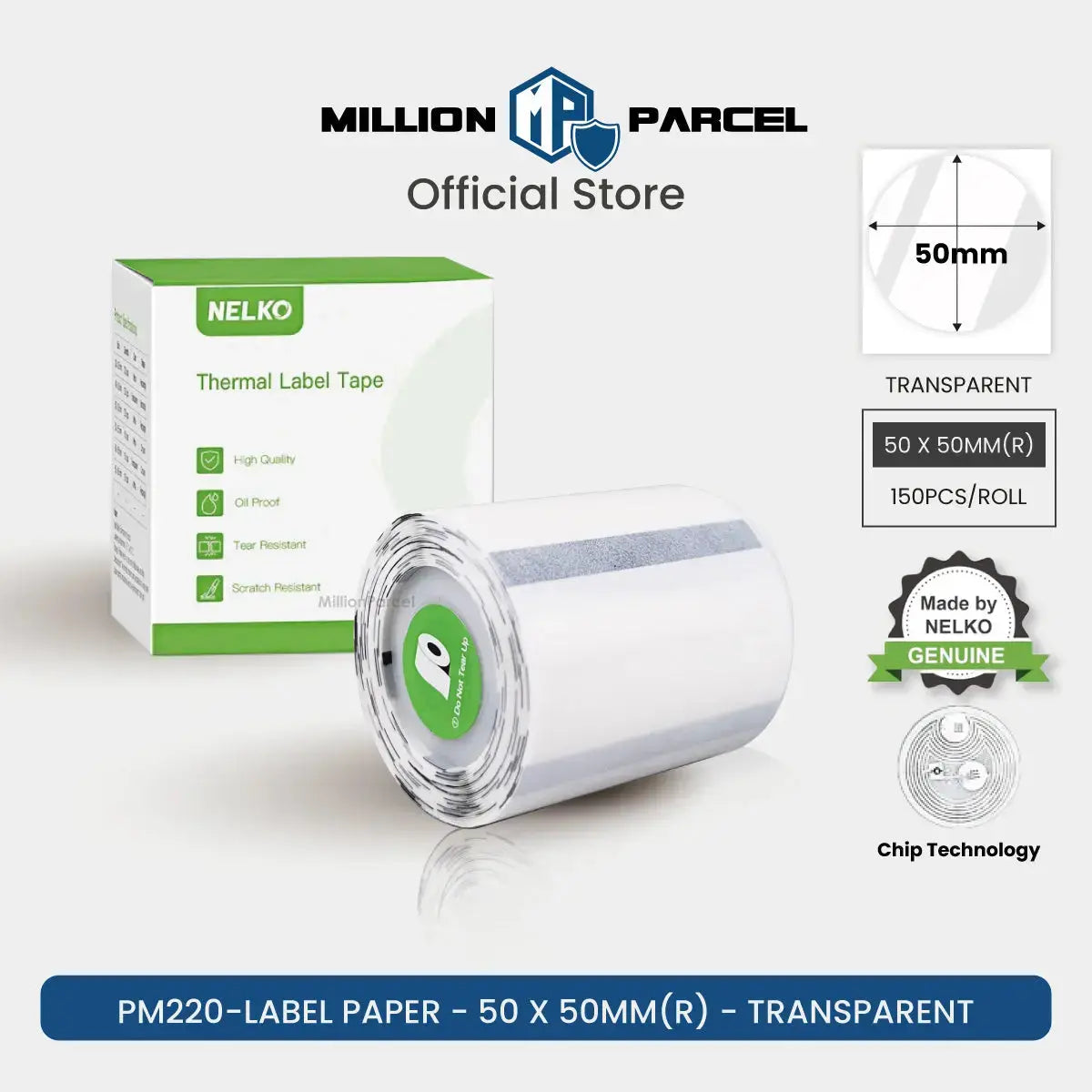 Nelko PM220 Thermal Label Printing Paper | Waterproof, Oilproof and Tearproof Label - MillionParcel