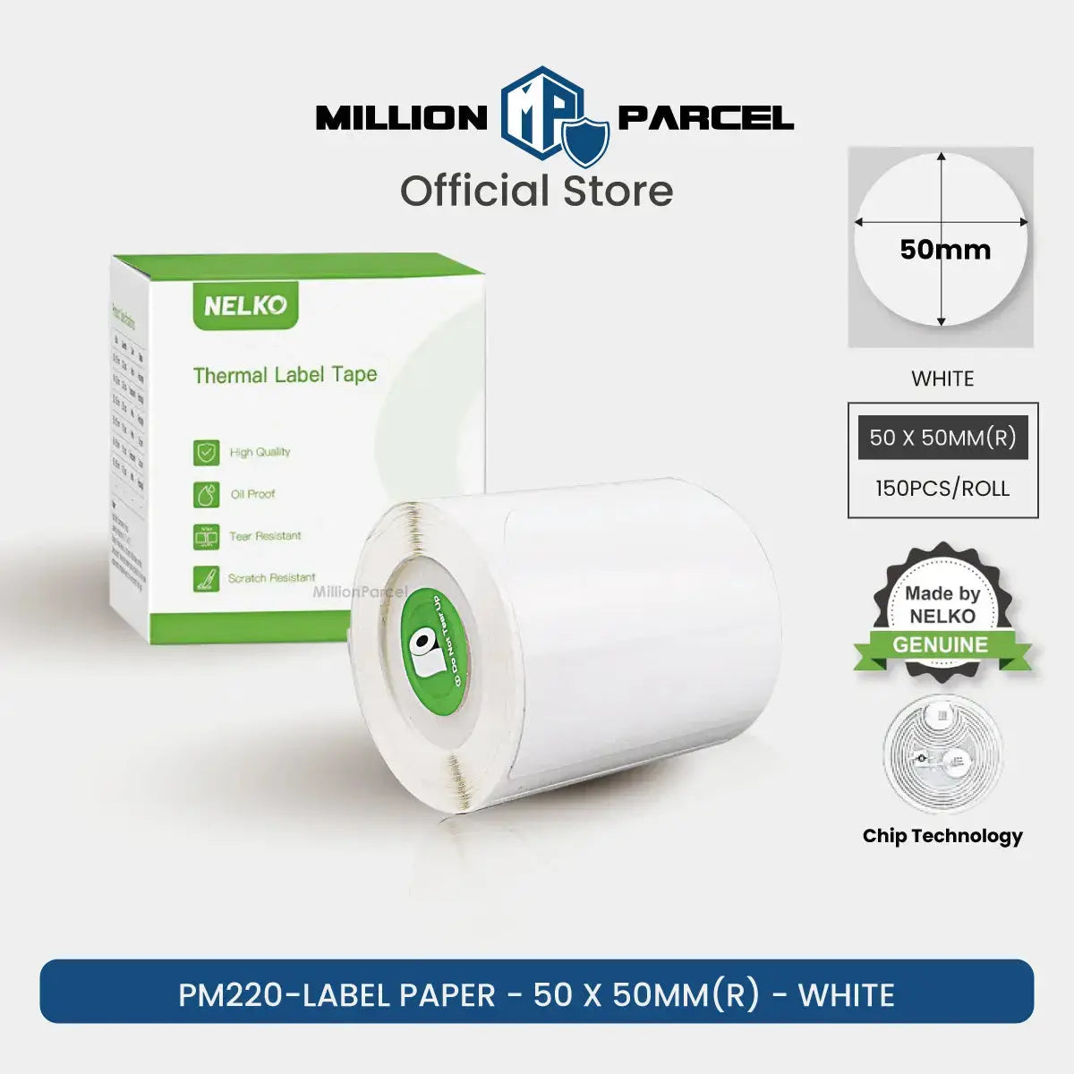 Nelko PM220 Thermal Label Printing Paper | Waterproof, Oilproof and Tearproof Label - MillionParcel