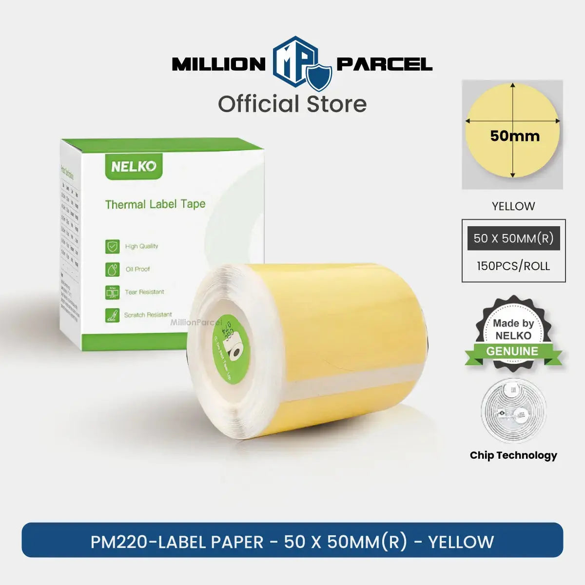 Nelko PM220 Thermal Label Printing Paper | Waterproof, Oilproof and Tearproof Label - MillionParcel