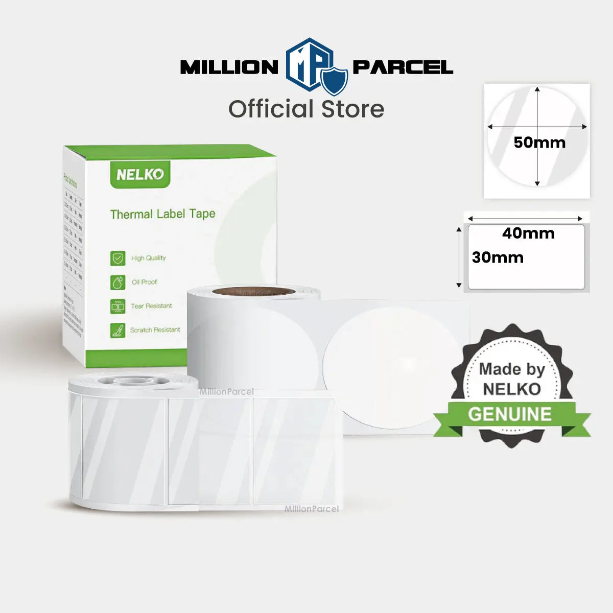 Nelko PM220 Thermal Label Printing Paper | Waterproof, Oilproof and Tearproof Label - MillionParcel