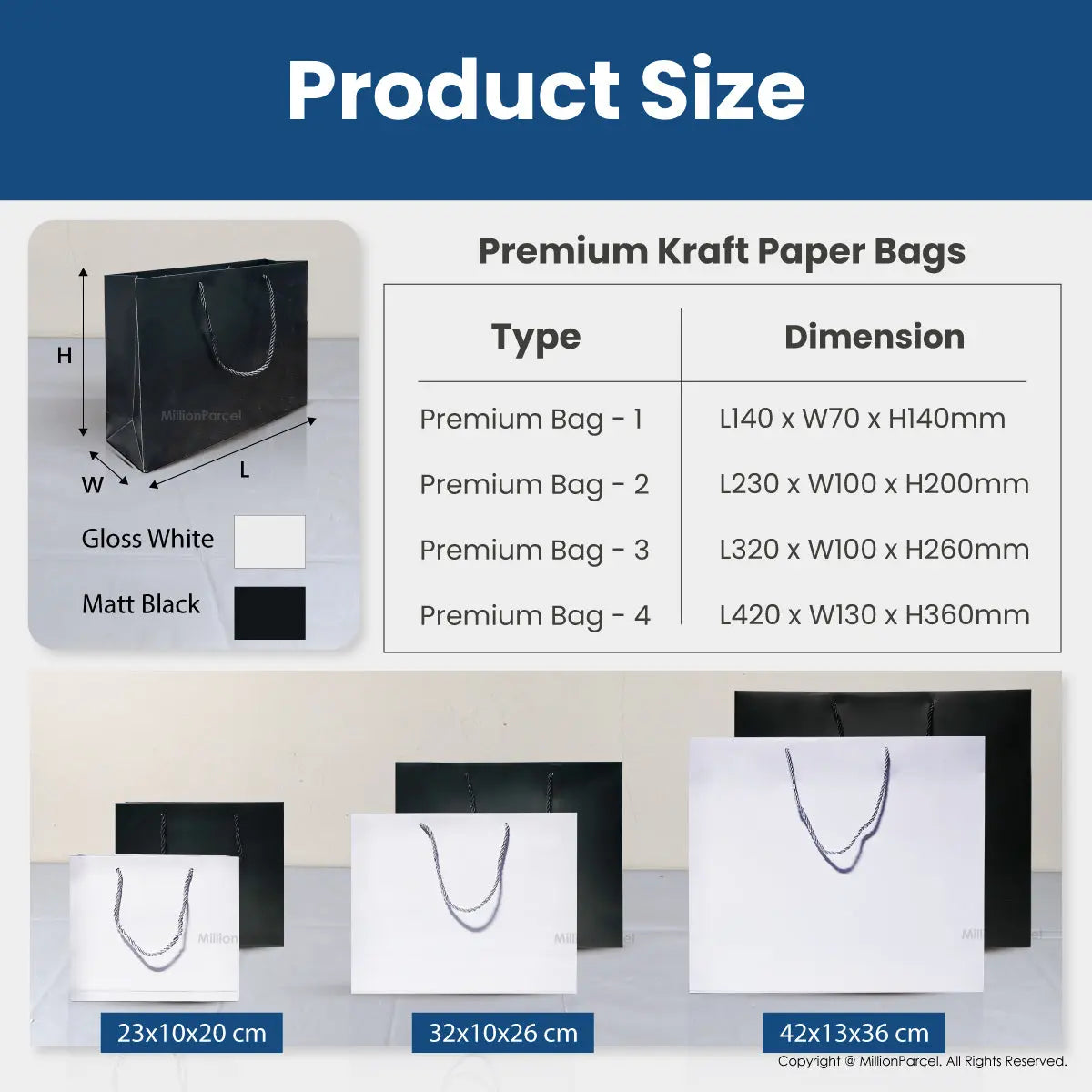 Premium Kraft Paper Bags - MillionParcel