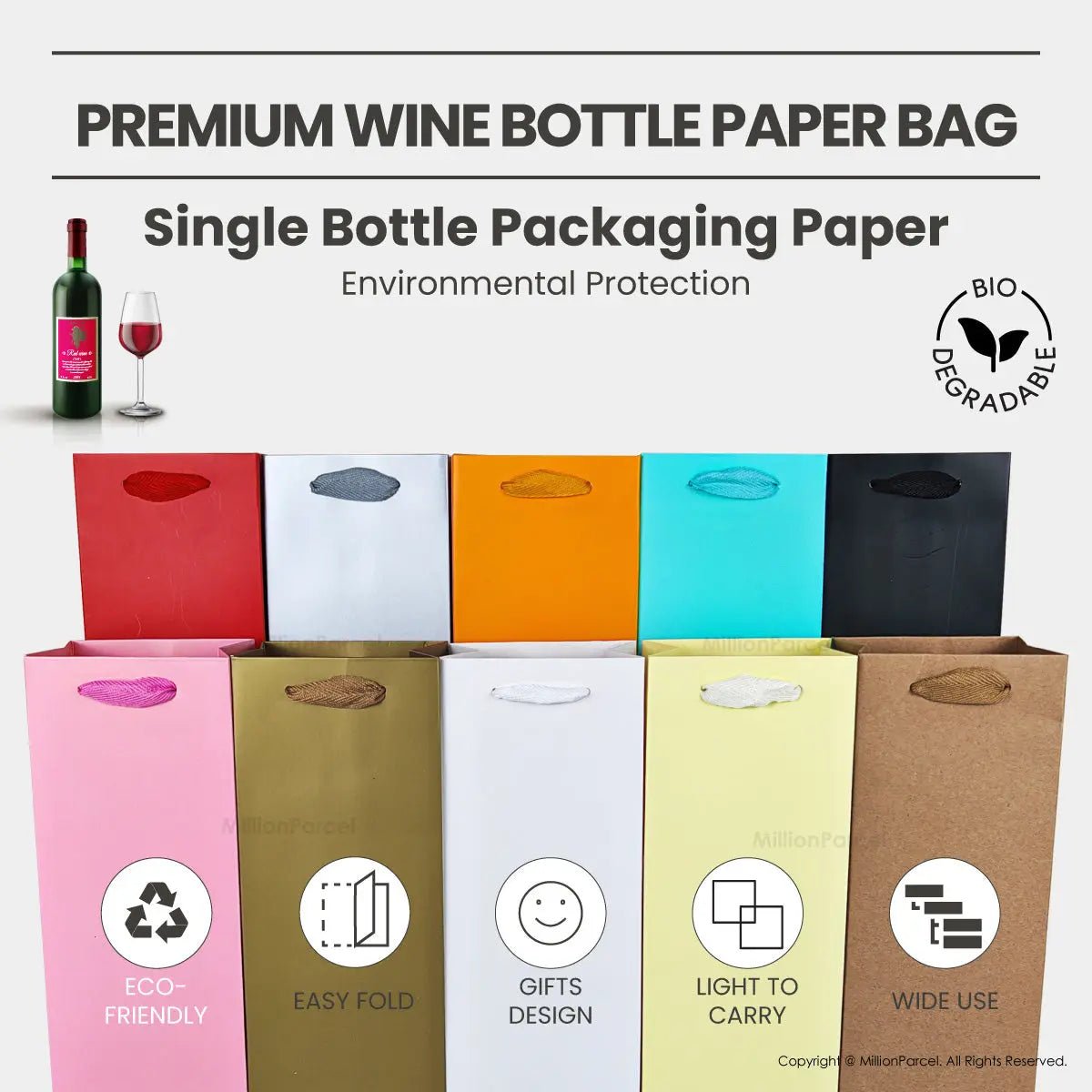 Premium Wine Paper Bag | Wine Gift Bag - MillionParcel