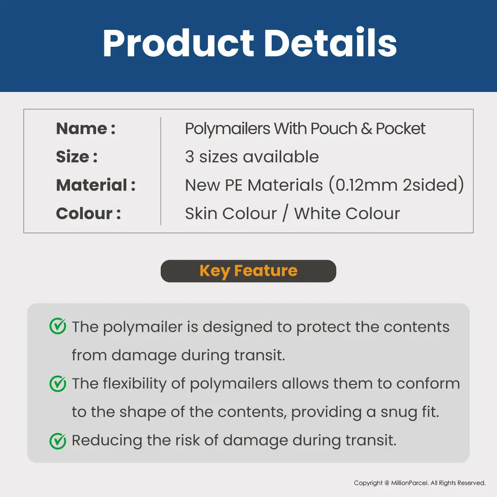 Polymailers with pouch & pocket