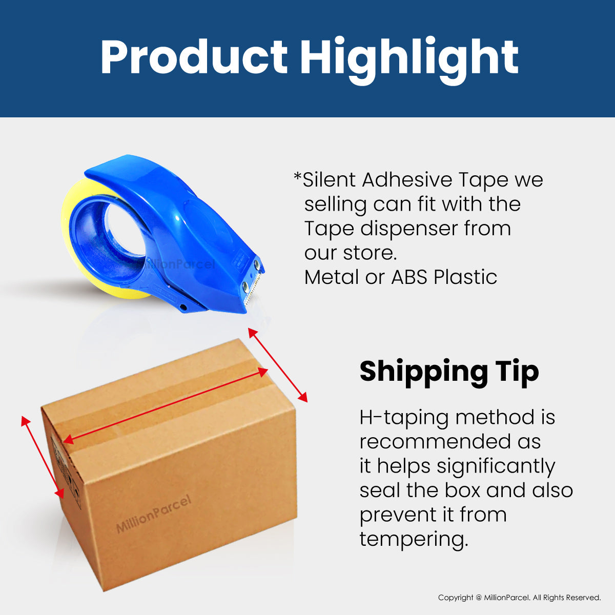 Silent Packing Tape 4.8cm x 100m | Low-Noise Carton Sealing Tape