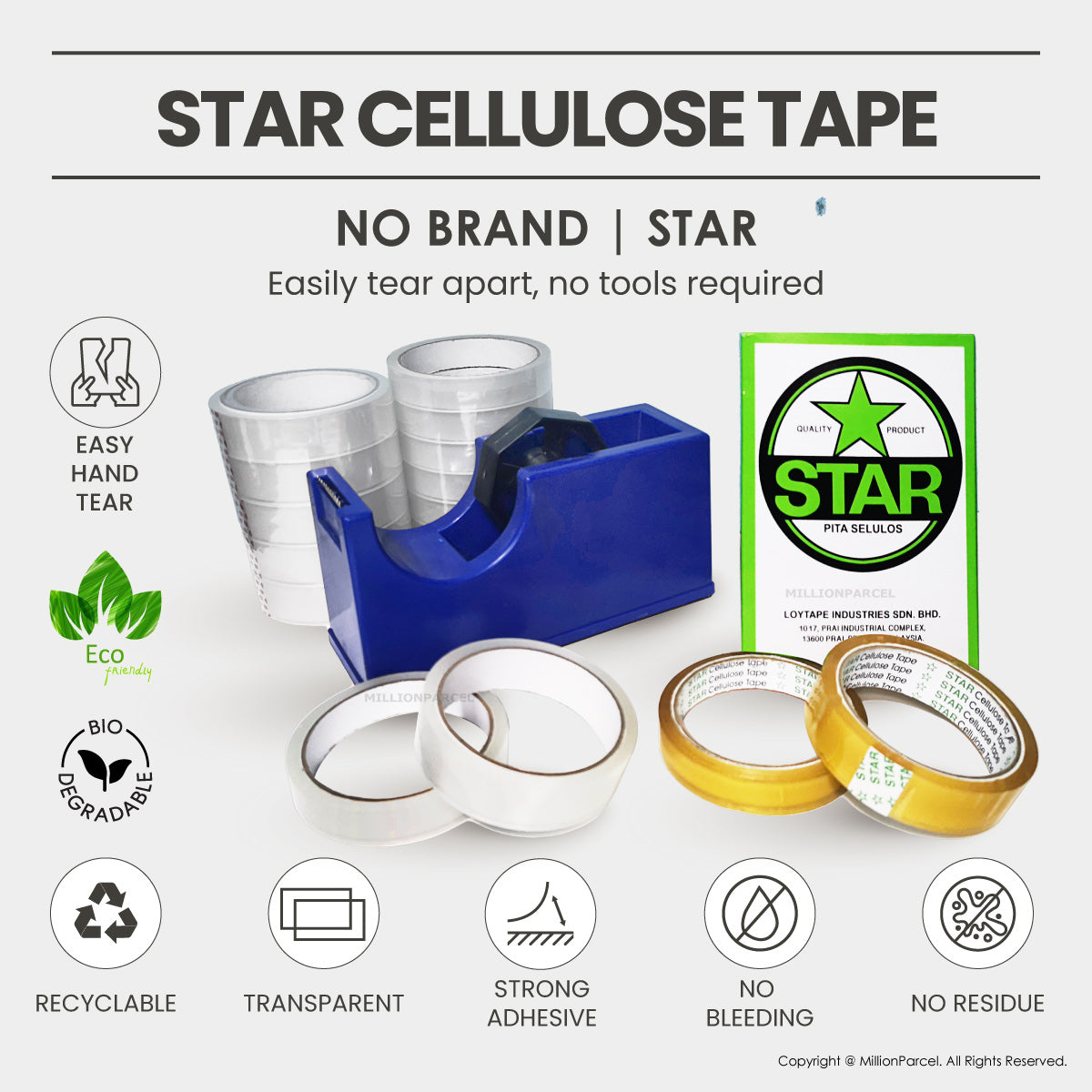 STAR Cellulose Tape & No-Brand Tape