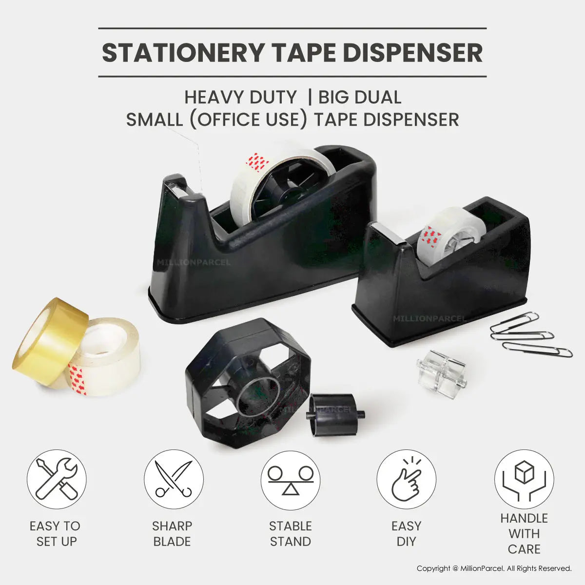 Stationery Tape Dispenser | Prefect for office & packing use - MillionParcel