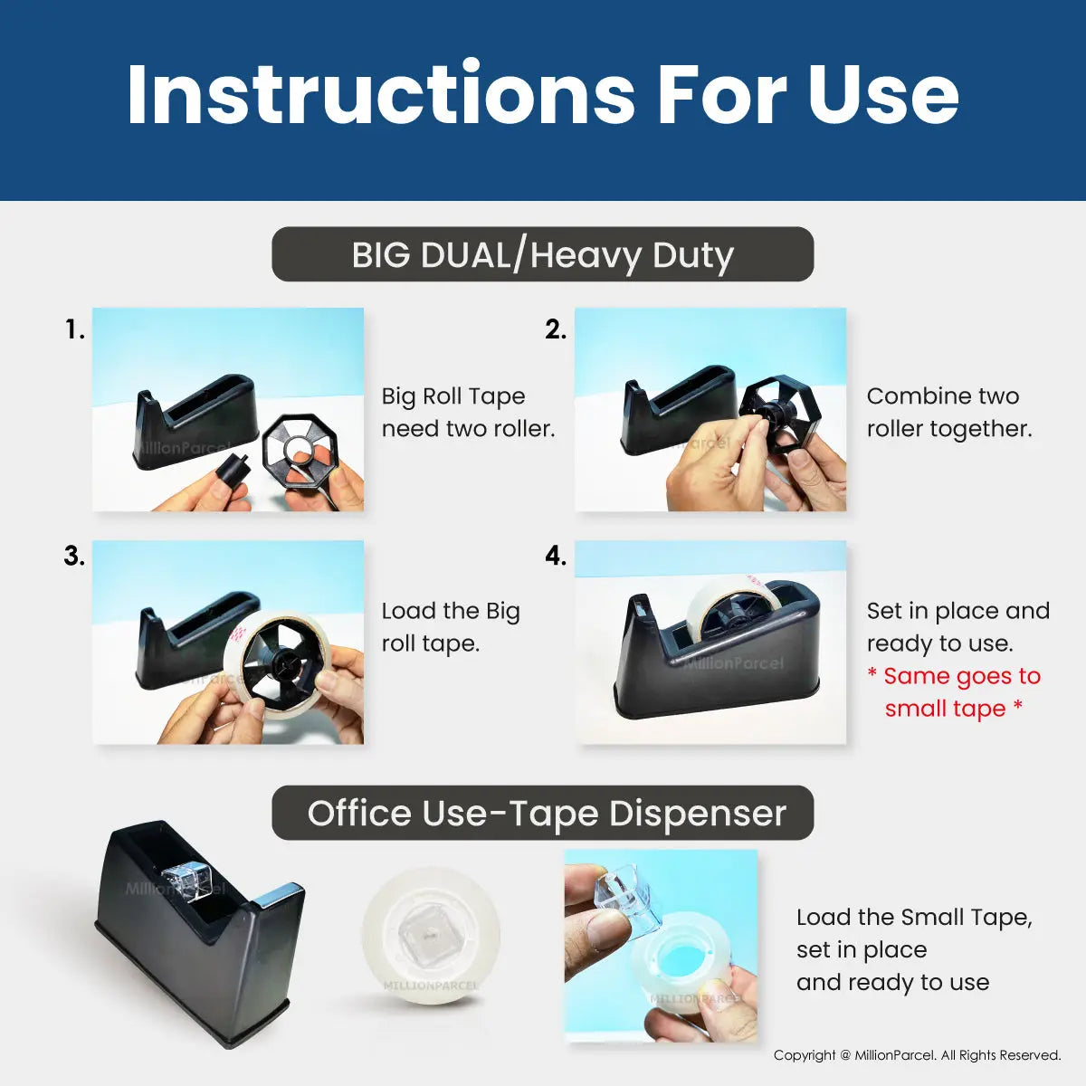 Stationery Tape Dispenser | Prefect for office & packing use - MillionParcel