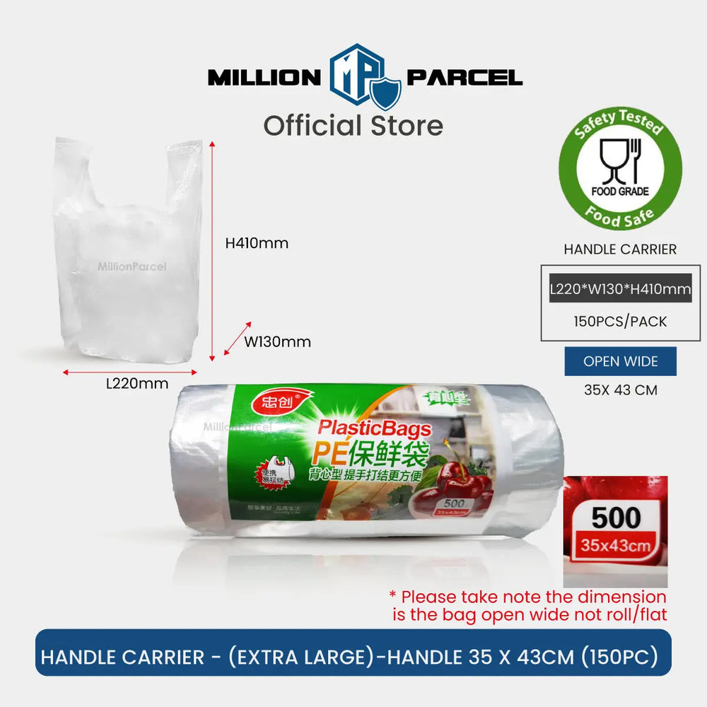 Supermarket Perforated Continuous Roll Plastic Bag