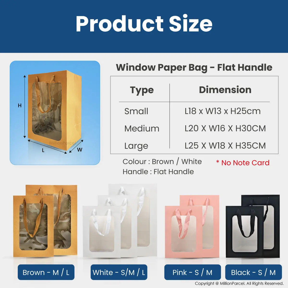 Window Paper Bag | Prefect for Valentines Day & Birthday - MillionParcel