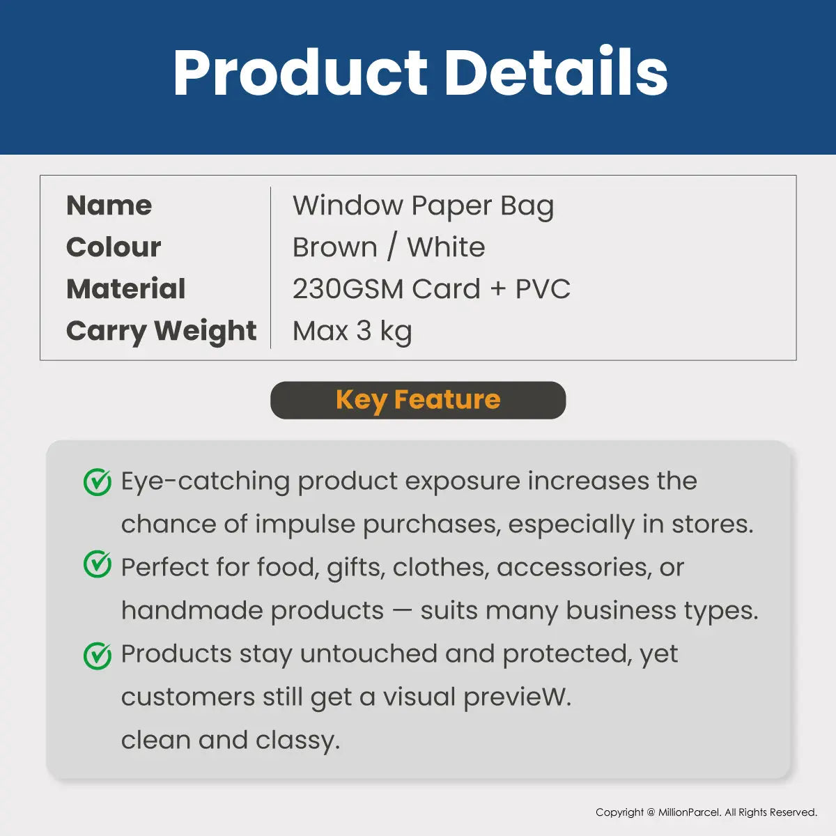 Window Paper Bag | Prefect for Valentines Day & Birthday - MillionParcel