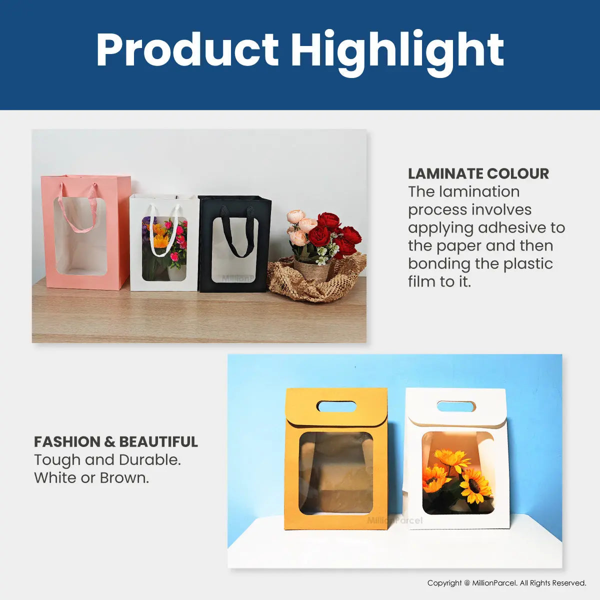Window Paper Bag | Prefect for Valentines Day & Birthday - MillionParcel