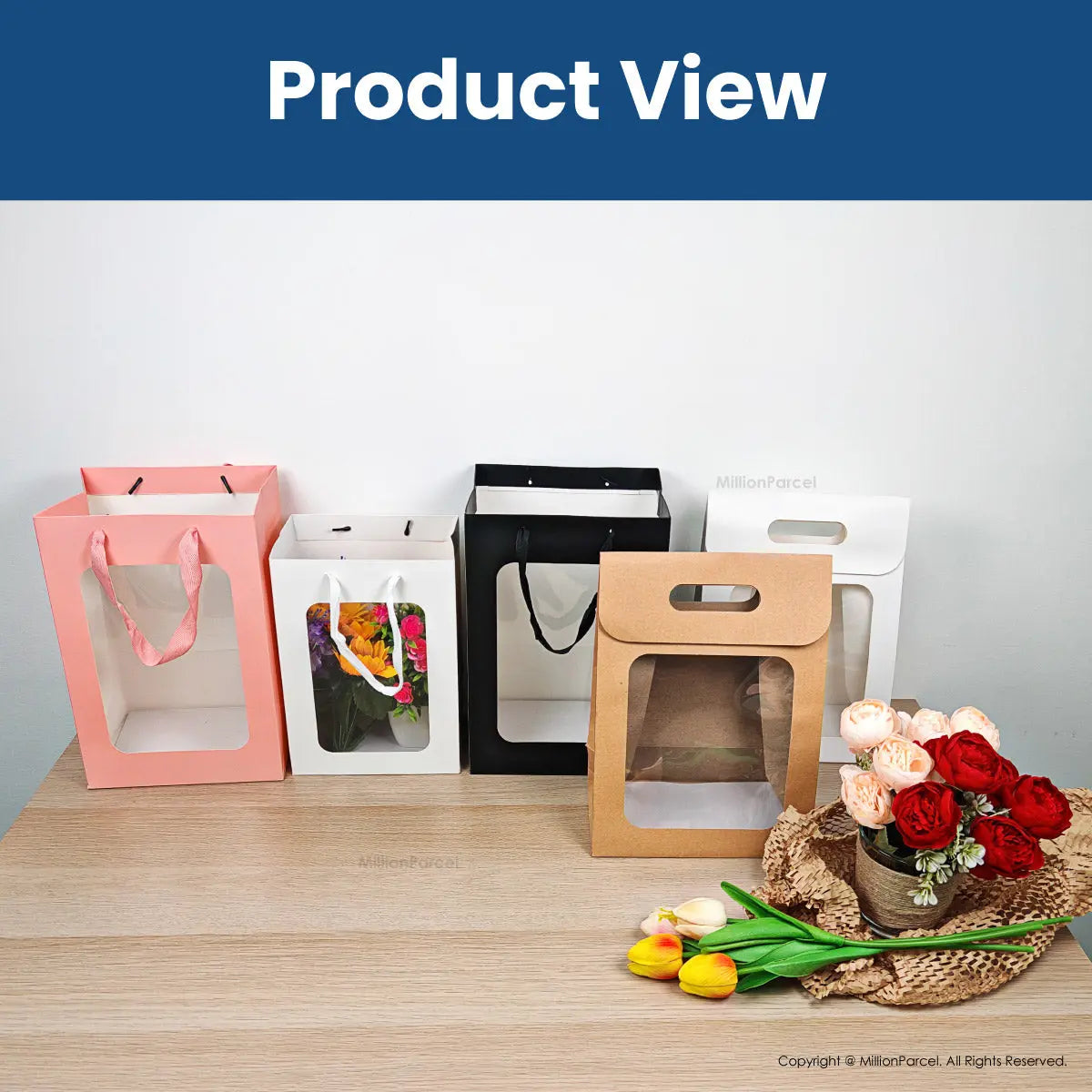 Window Paper Bag | Prefect for Valentines Day & Birthday - MillionParcel