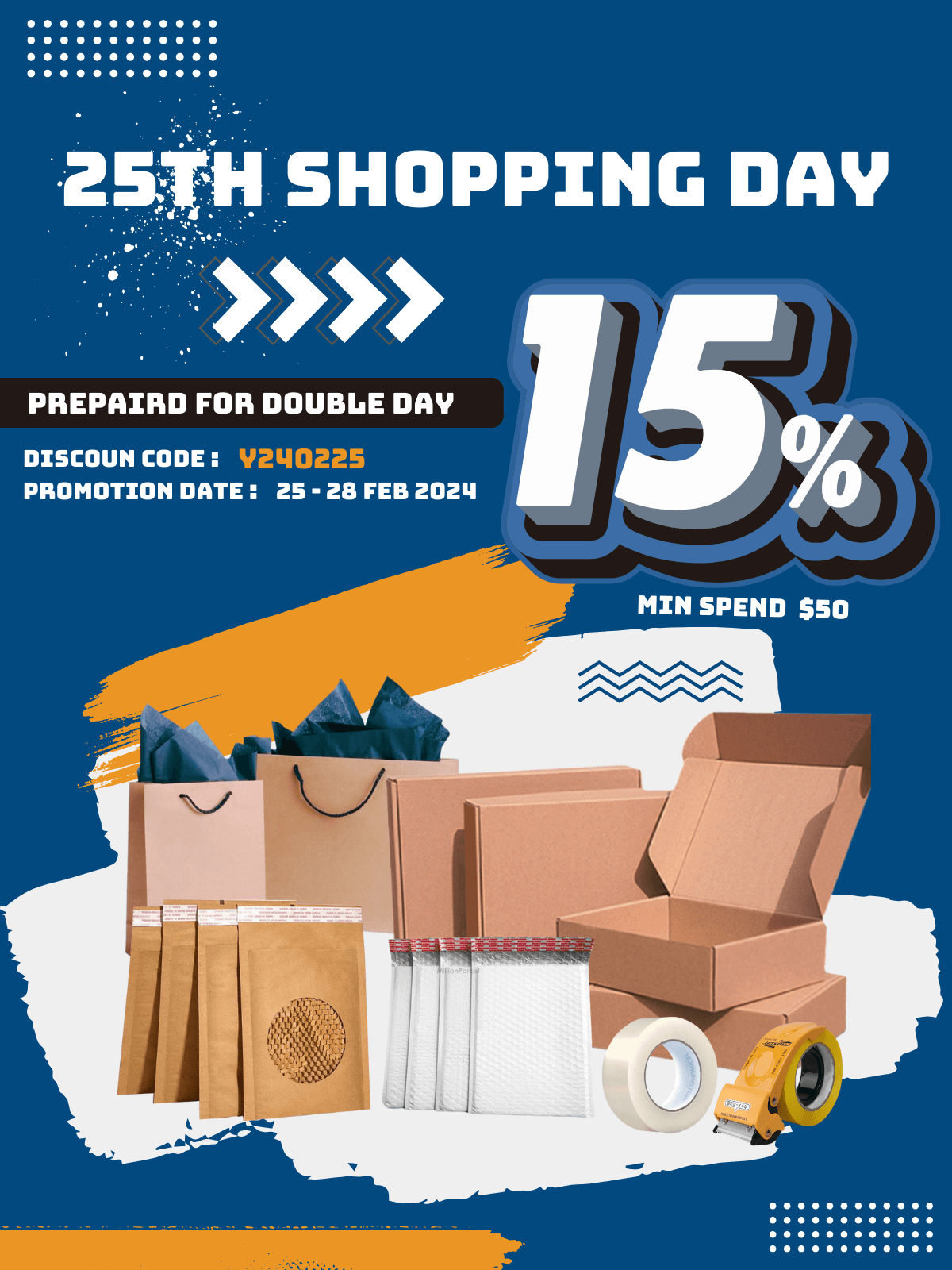 💵 Unlock 15% Savings on Your 25th Shopping Day😃 - MillionParcel