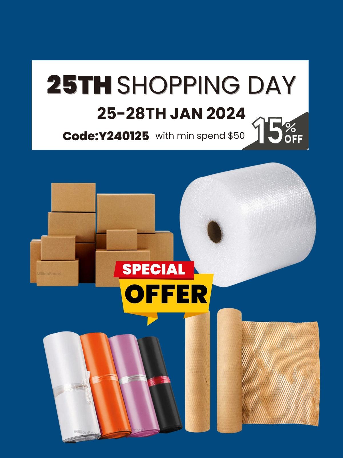 🎉 Celebrate the 25th Shopping Day Extravaganza with Perfect Packaging Deals! 🎉