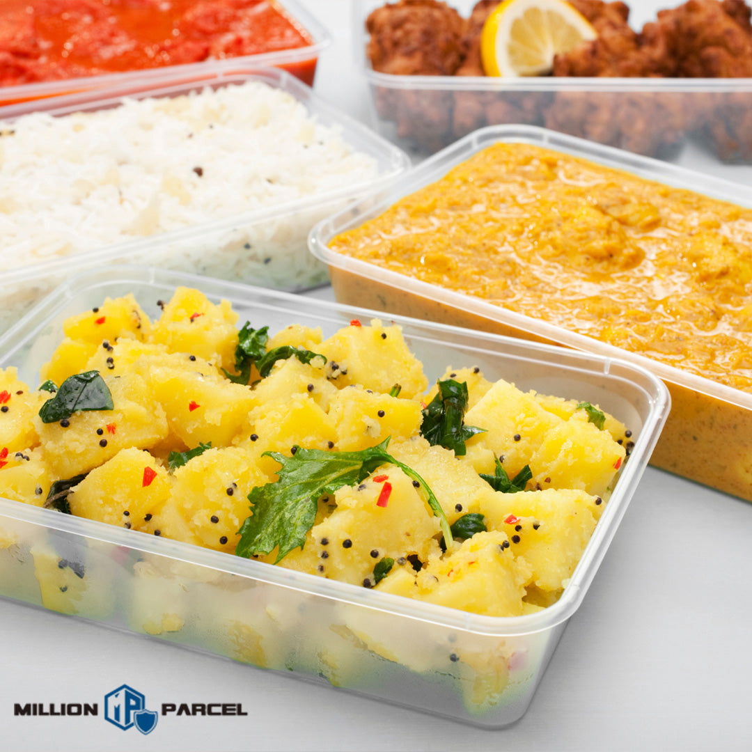 A Selection Of Indian Takeaway Food In Plastic Containers