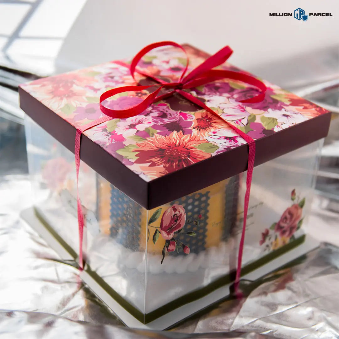 Tightly sealed bakery package tied with ribbon