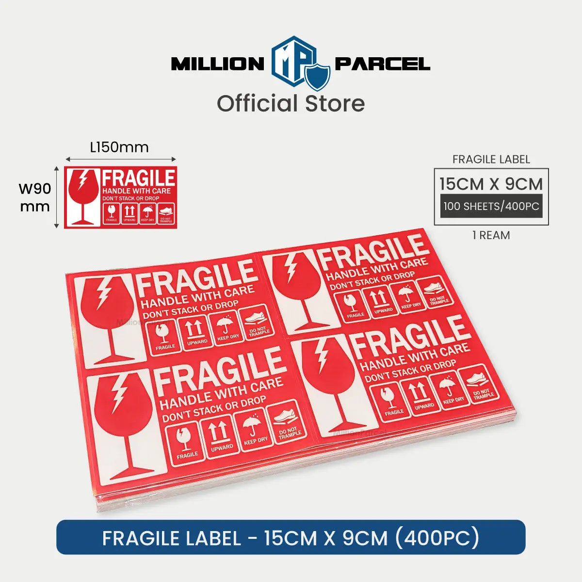 Fragile Label - - Ensure your fragile items arrive safely - MillionParcel