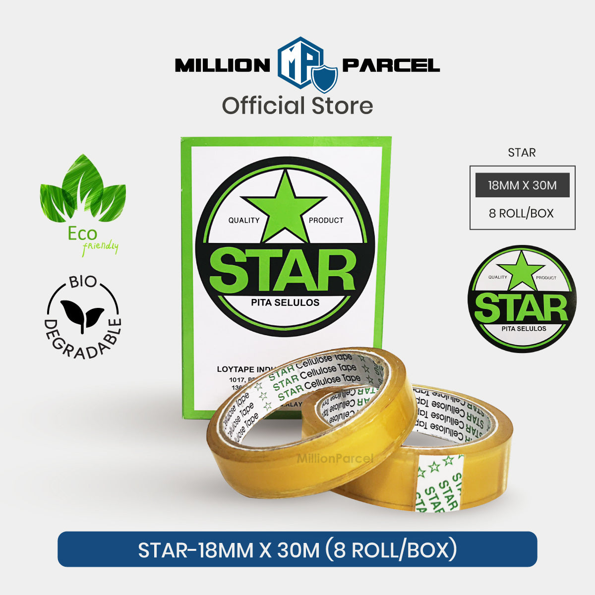 STAR & White Clear Cellulose Tape – Clear Office & Packing Tape