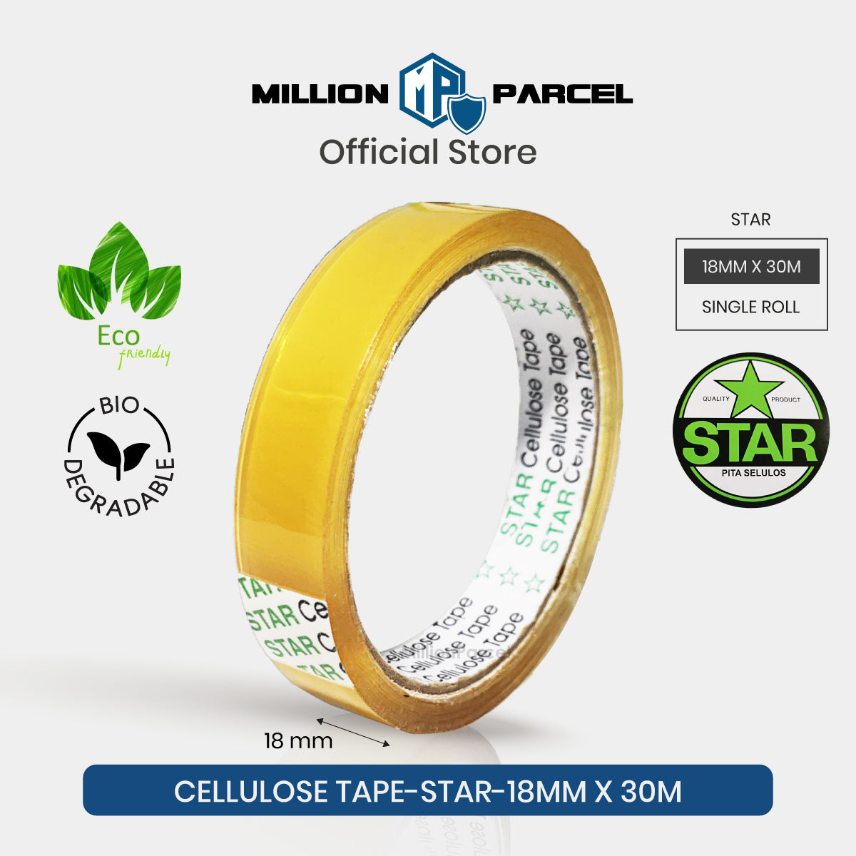 STAR & White Clear Cellulose Tape – Clear Office & Packing Tape