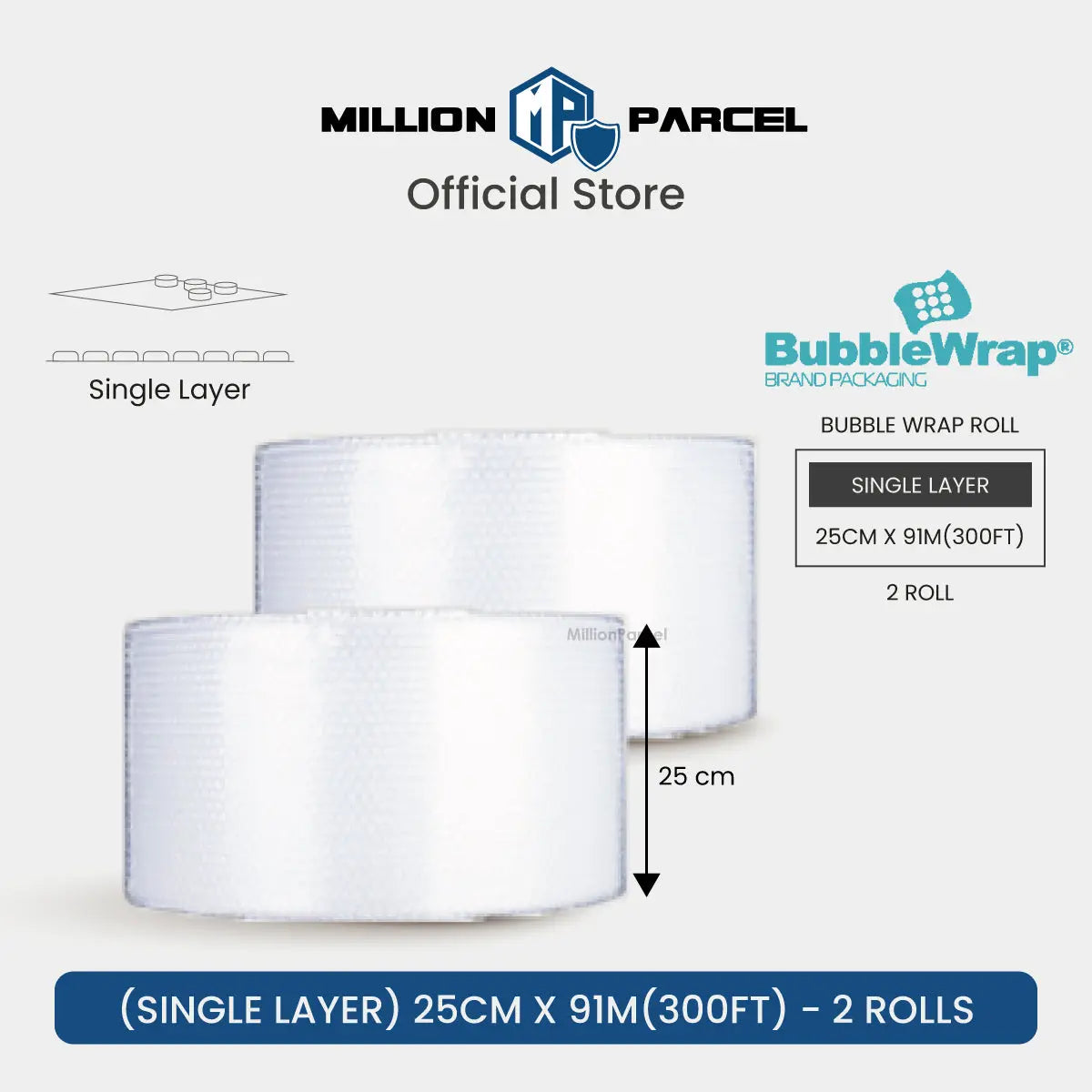 BUBBLE WRAP® Brand Protective Packaging (Big Bubble Roll) - MillionParcel