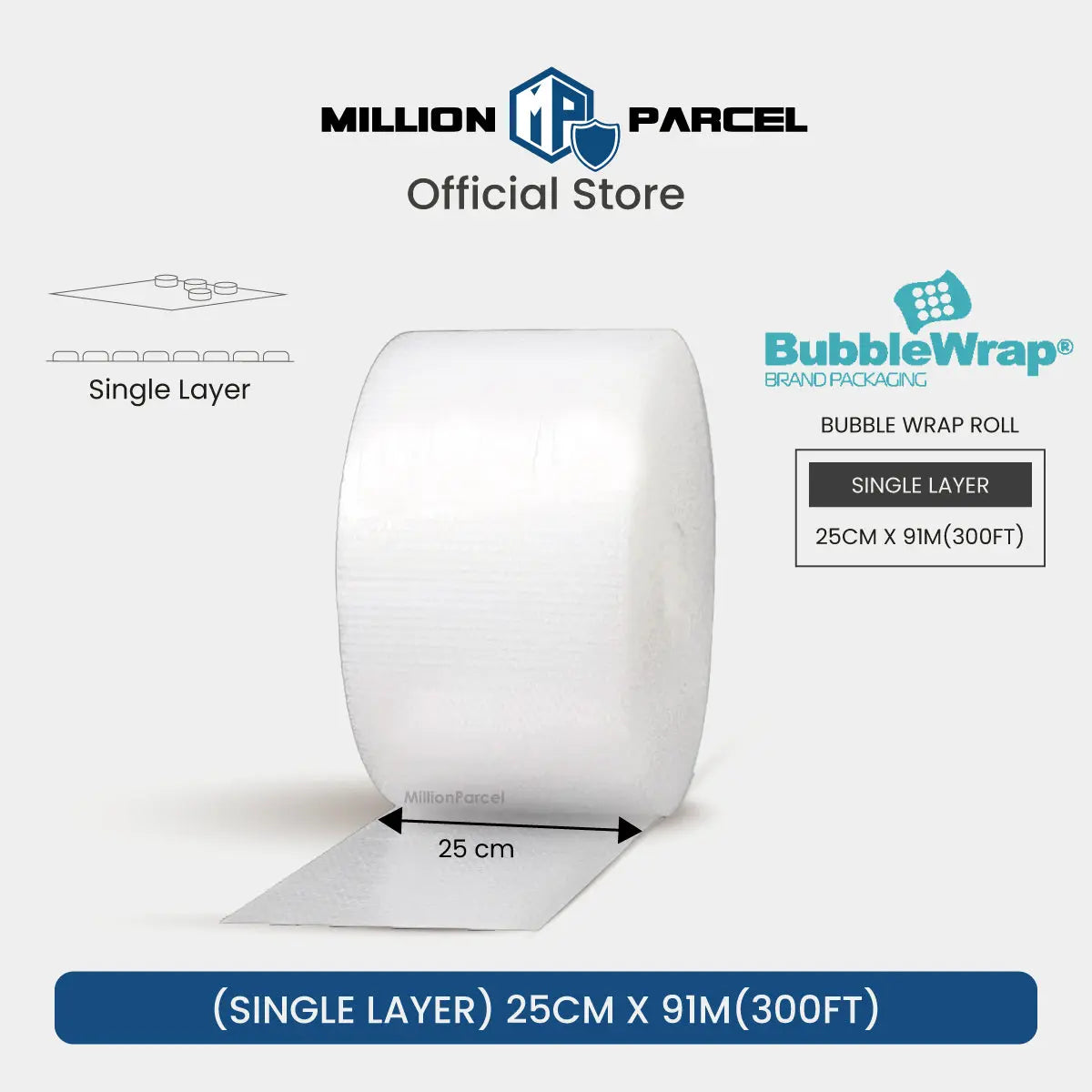 BUBBLE WRAP® Brand Protective Packaging (Big Bubble Roll) - MillionParcel