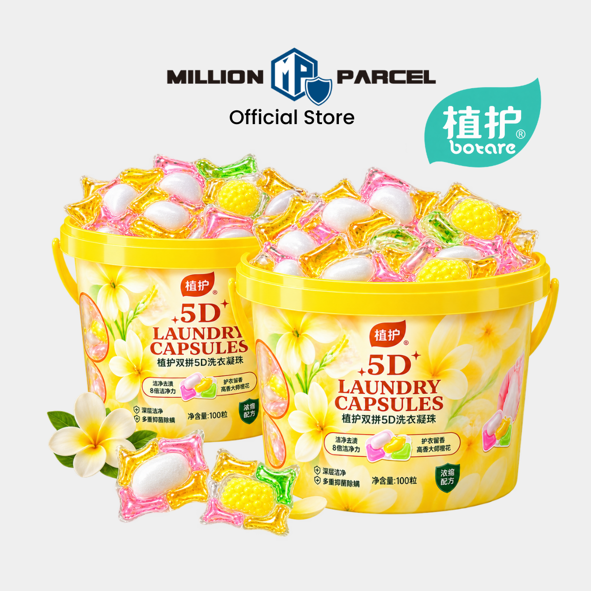 Botare 5-in-1 Laundry Capsule 100 Pods | 5D Detergent Pods Singapore