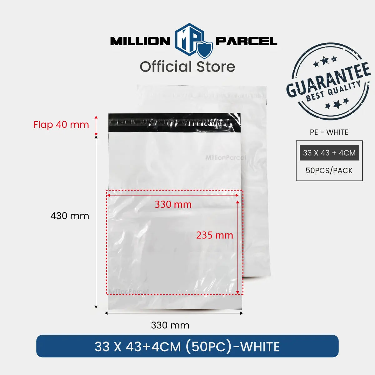 Polymailers with pouch & pocket - MillionParcel