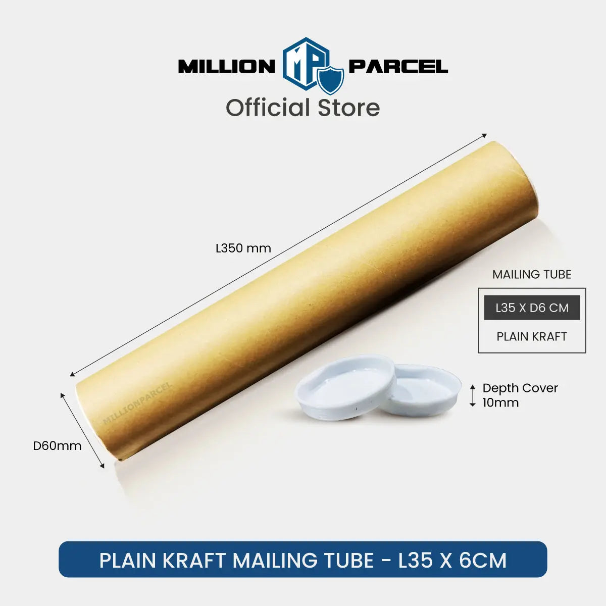 Plain Kraft Mailing Tube | Perfect for posters, certificates & document - MillionParcel