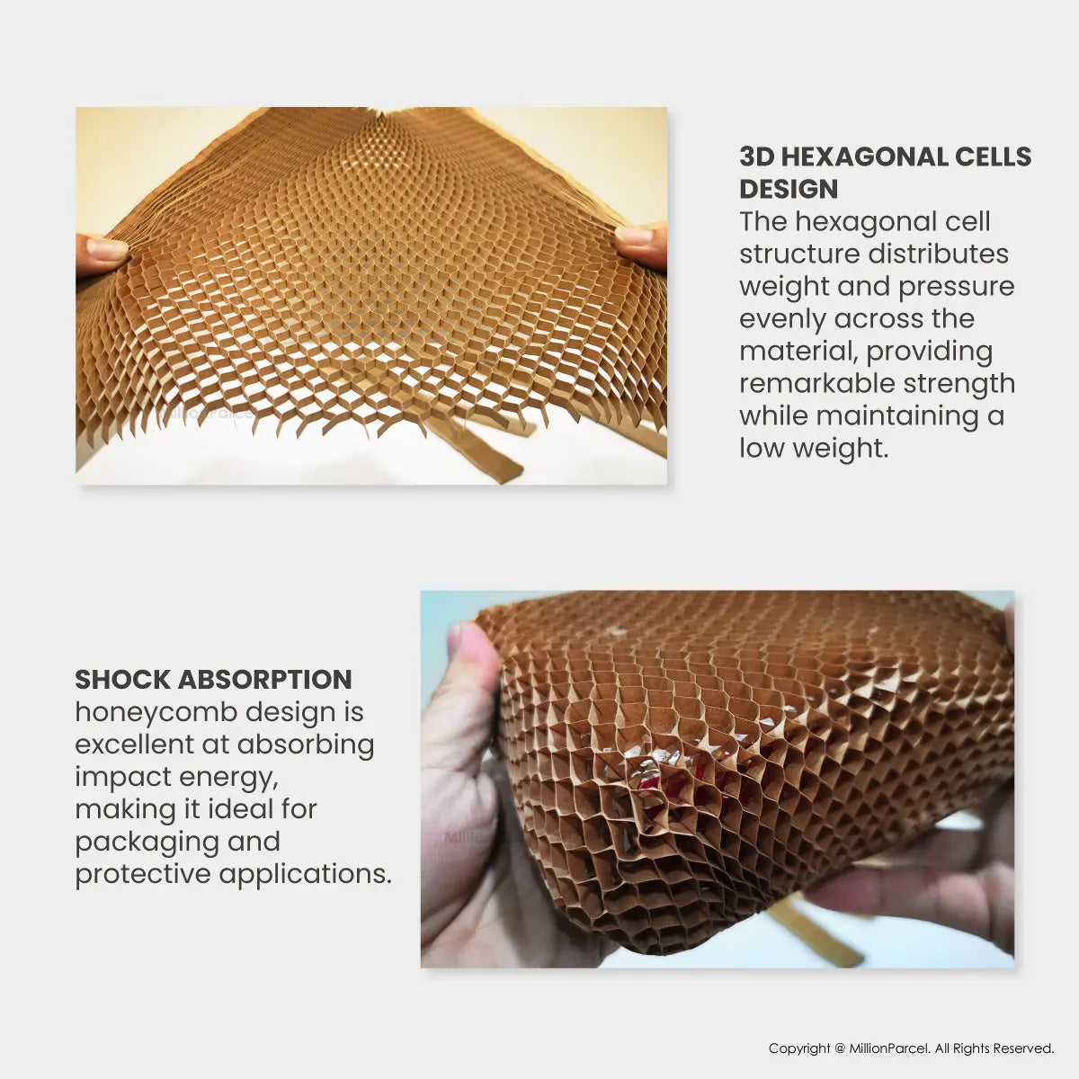 Thick 3D Honeycomb Paper Sheet - 5mm - MillionParcel