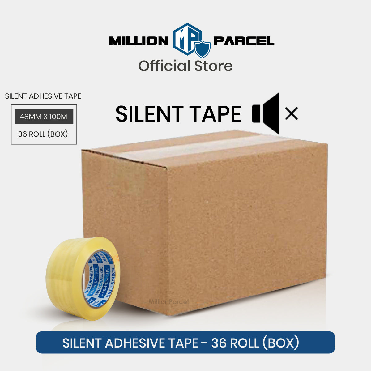 Silent Packing Tape 4.8cm x 100m | Low-Noise Carton Sealing Tape