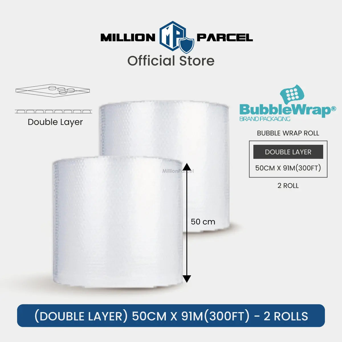 BUBBLE WRAP® Brand Protective Packaging (Big Bubble Roll) - MillionParcel