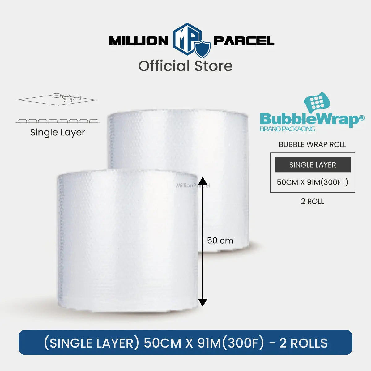 BUBBLE WRAP® Brand Protective Packaging (Big Bubble Roll) - MillionParcel