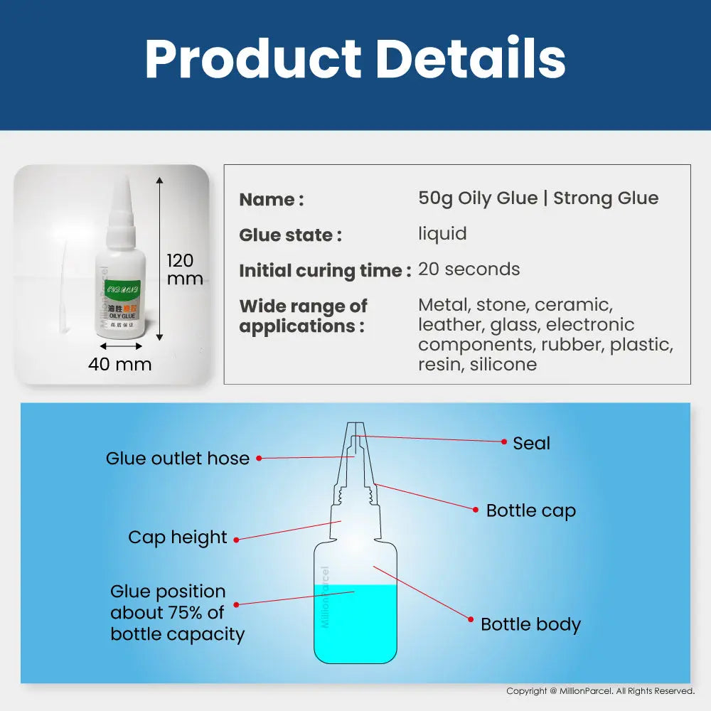 50g Oily Glue | Super Glue | Strong Glue - MillionParcel