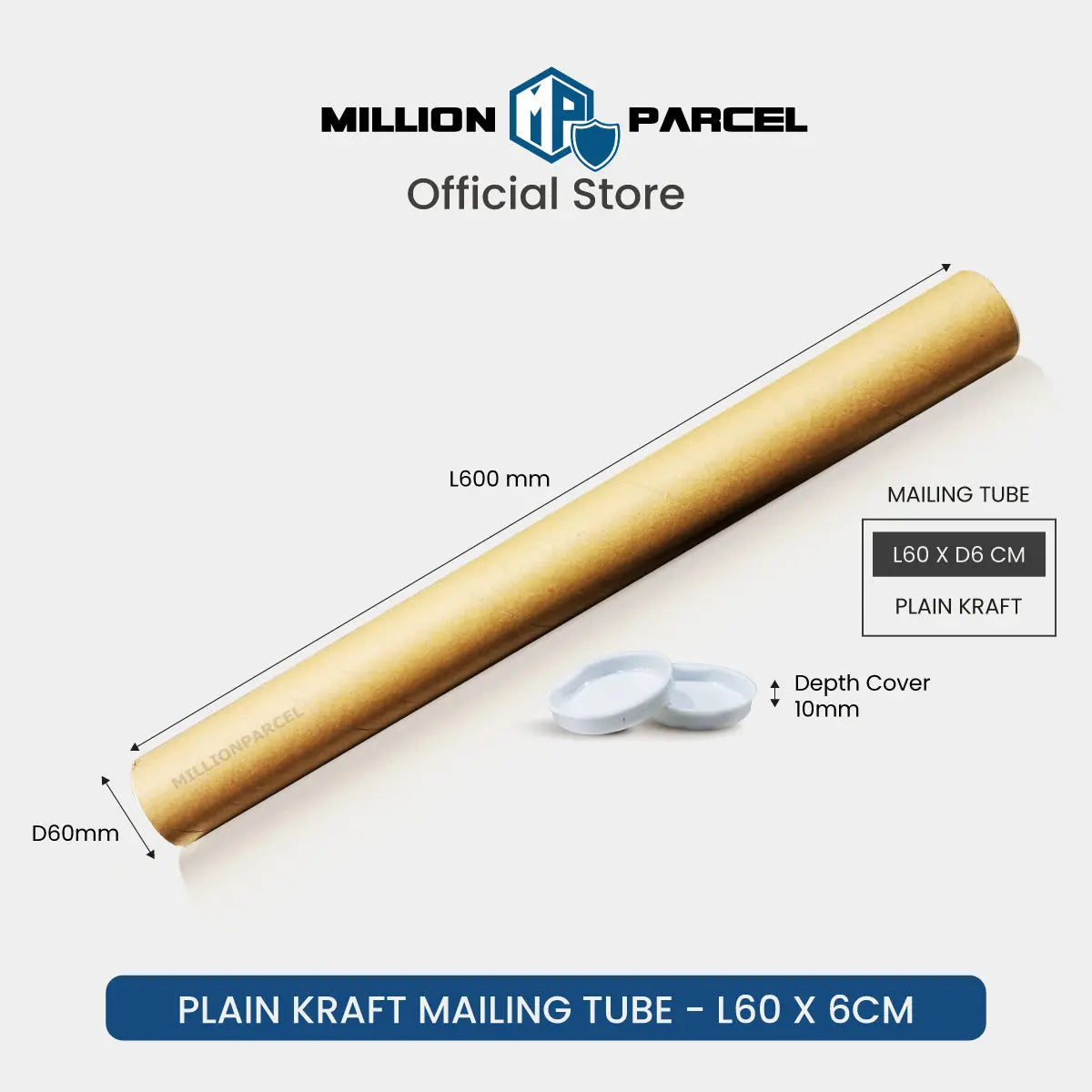 Plain Kraft Mailing Tube | Perfect for posters, certificates & document - MillionParcel