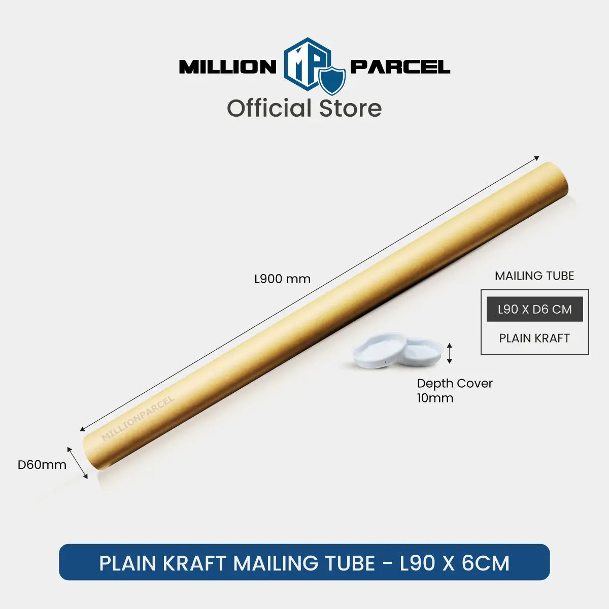 Plain Kraft Mailing Tube | Perfect for posters, certificates & document - MillionParcel