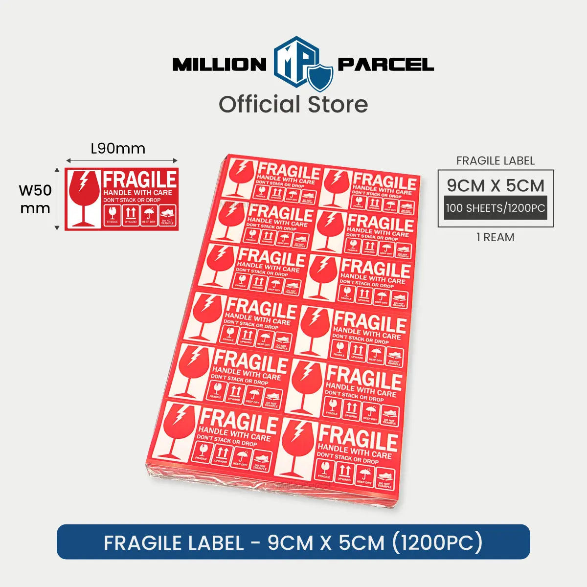 Fragile Label - - Ensure your fragile items arrive safely - MillionParcel